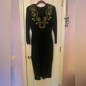 Retro glamorous wool long dress